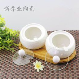 潮州新喬業(yè)陶瓷廠直銷 時尚陶瓷調味罐兩件套，打造高品質廚房生活